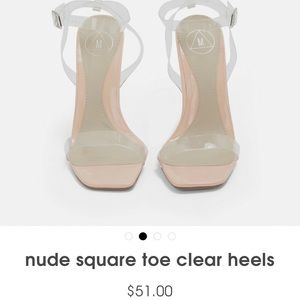 Missguided nude square toe heels